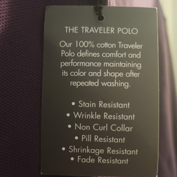 Large Jos. A Banks Long Sleeve Polo, Purple - Picture 3 of 3